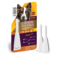 Капли от блох и клещей Golden Defence Золотая защита для собак от 10 до 20 кг , 1 пипетка