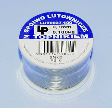Припій з флюсом LP d0.7мм 60/40 бухта-0,1кг LUT0027-100