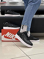 Кросівки Nike Air Force VJ (Черные с белой подошвой) хорошее качество Размер 44 (28 см)
