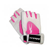 Женские перчатки для фитнеса Lady 1 White-Pink (XL size), BioTech +Презент