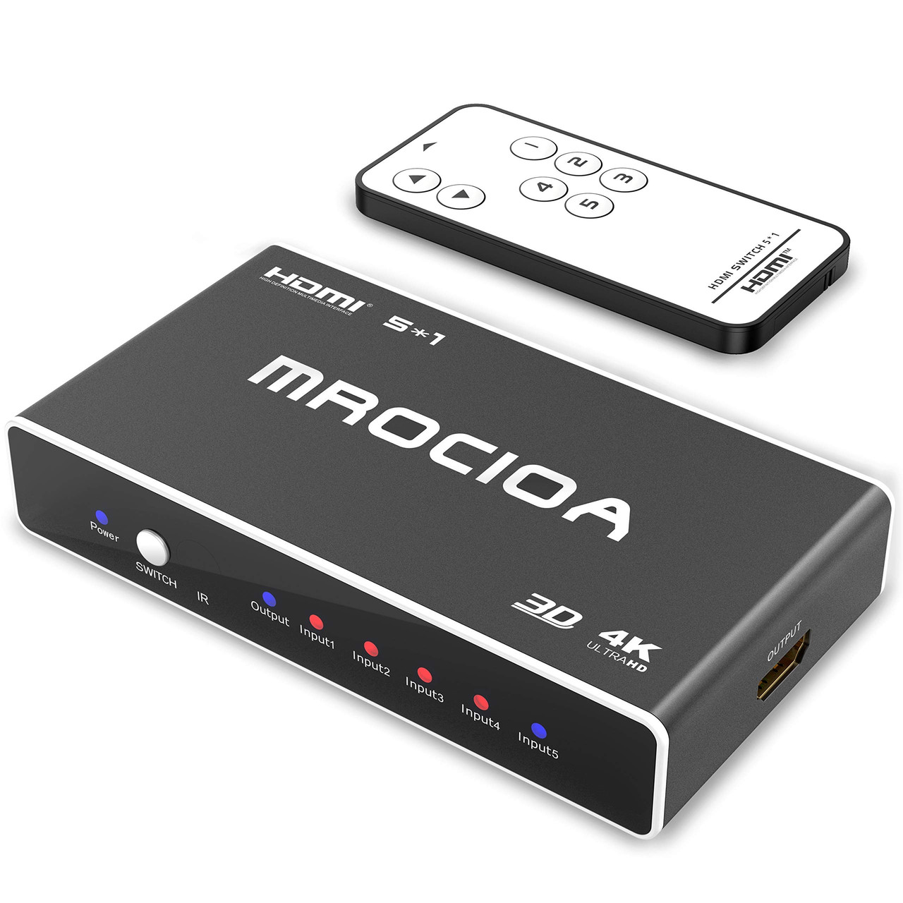 Новий 4K Hdmi-комутатор, вихід Mrocoa 5 в 1 4K і 3D Hdmi box