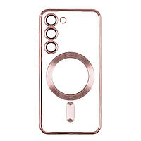 Чехол TPU Metallic Full Camera with Magsafe для Samsung Galaxy S23 Plus Цвет Rose Gold от магазина style &