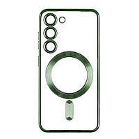 Чехол TPU Metallic Full Camera with Magsafe для Samsung Galaxy S23 Plus Цвет Green от магазина style & step