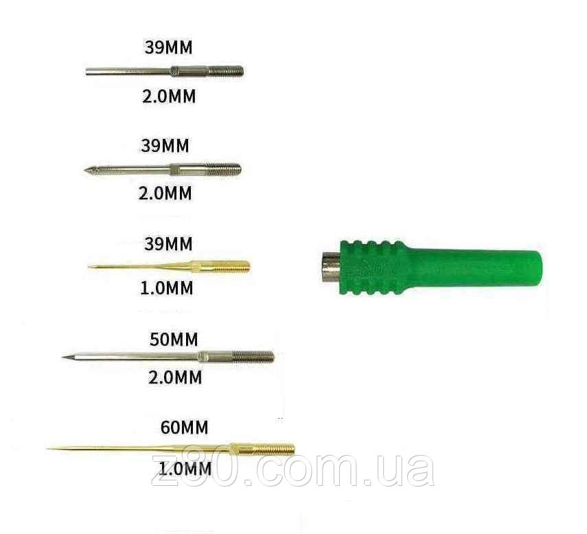 Щуп голка зі змінними наконечниками під банан 4мм