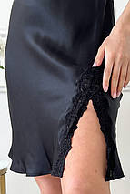 Комбінація шовкова "Монако", чорна. TM"Silk Kiss". 100% натуральний шовк, фото 2