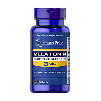 Добавка для нормализации сна Мелатонин Melatonin 3 mg (240 tabs), Puritan's Pride +Презент