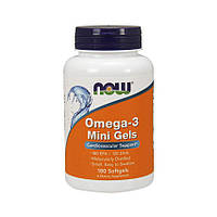 Аминокислота Омега-3 для спорта Omega-3 Mini Gels (180 softgel), NOW +Презент