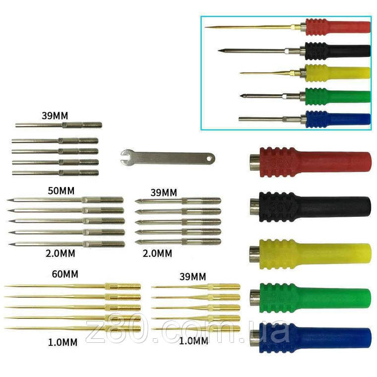 Щуп голка зі змінними наконечниками під банан 4мм, фото 2