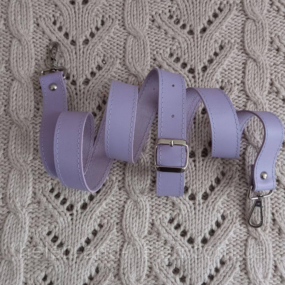 Ремінь для сумки з натуральної шкіри 130*2. Бузок П1, фото 1