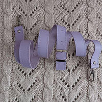 Ремінь для сумки з натуральної шкіри 130*2. Бузок П1