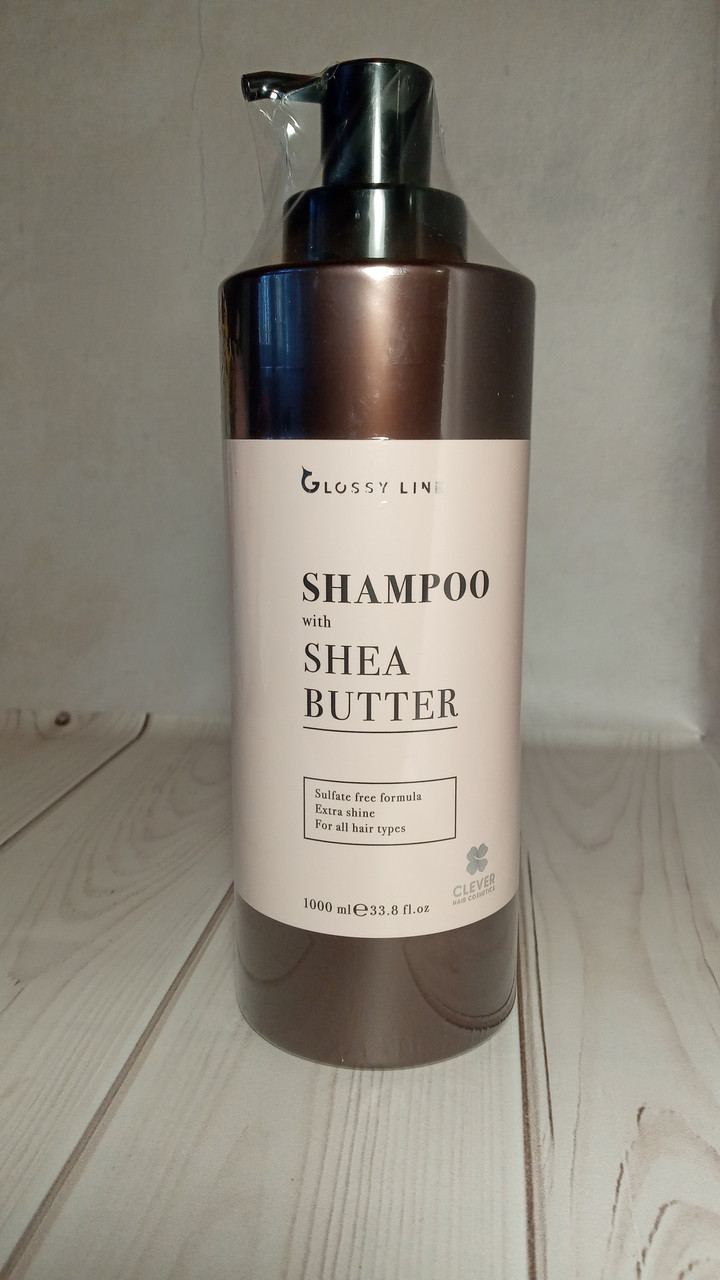 Безсульфатний шампунь з олією Ши для блиску волосся Clever Cosmetics Glossy Line 1 л