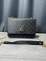 Сумка черная женская Louis Vuitton Клатч Сумка Луи Витон на цепочке Кросс-боди