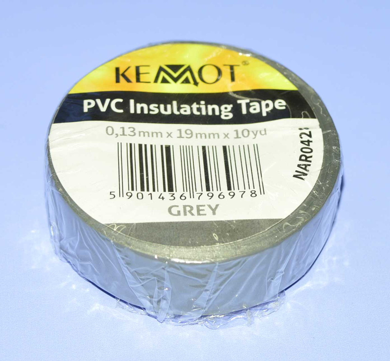 Ізострічка ПВХ Kemot 0,13x19мм (10ярд.) сіра, NAR0428, фото 1