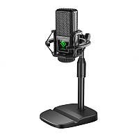 Телескопическая стойка для микрофона, настольный штатив для микфорона, с подставкой для телефона, черная