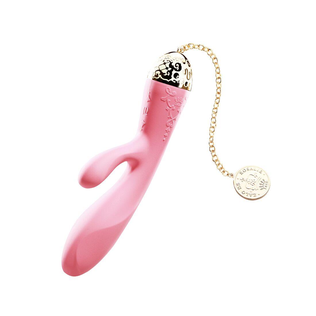 Смарт вібратор-кролик Zalo - Rosalie Rouge Pink, 20х3,6 см.