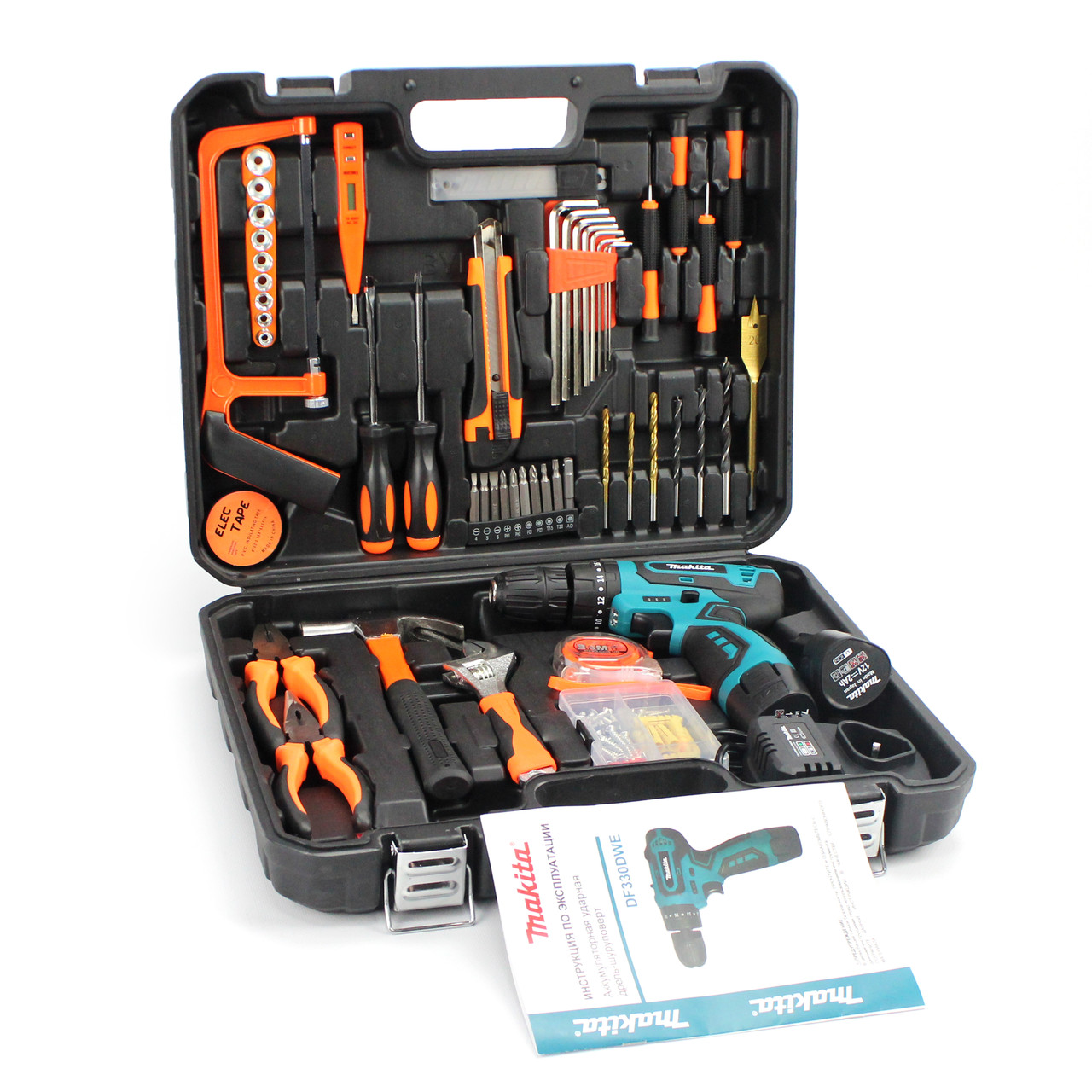 Ударний шуруповерт Makita DF330DWE (12V, 1.5Ah) із набором інструментів. АКБ шуруповерт Макіта