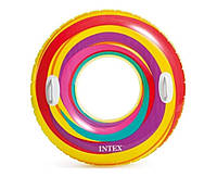 Дитяче коло для плавання, Intex, діаметр 91см, з ручками, Жовтий