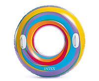 Дитяче коло для плавання, Intex, діаметр 91см, з ручками, Фіолетовий