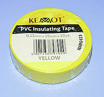 Ізострічка ПВХ Kemot 0,13x19мм (20ярд.) жовта, NAR0433