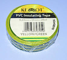 Ізострічка ПВХ Kemot 0,13x19мм (20ярд.) жовто-зелена, NAR0436