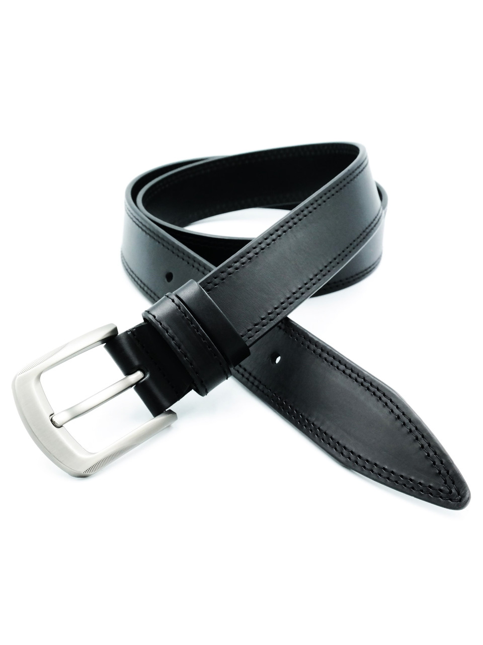 Чоловічий ремінь з натуральної італійської шкіри Weatro 3,8 х 105-125 см Чорний ua-38mkr-itl-0035, фото 1