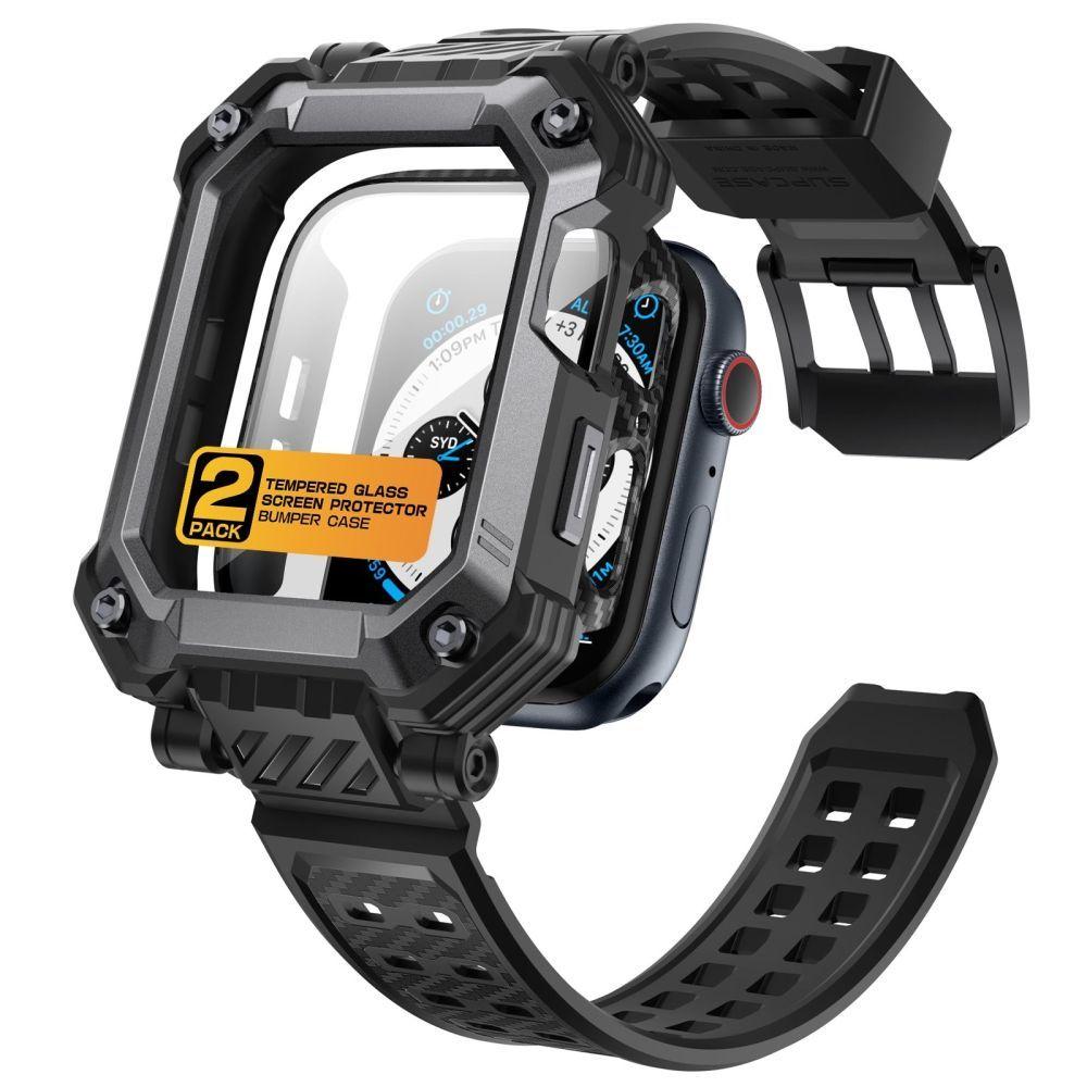 Чохол з ремінцем Supcase для Apple Watch (44/45 mm) Unicorn Beetle PRO + 2 скла, Black (843439123076)