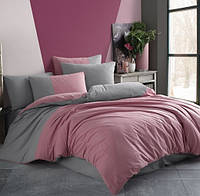 Комплект постельного белья Hobby Poplin Diamond Gulkurusu розовый/серый 200x220см евро (59808_2,0)