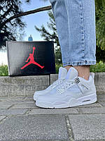 Кросівки Nike Air Jordan Retro 4 (ALL WHITE) хорошее качество Размер 45 (28.5 см)
