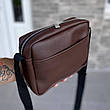 Коричнева сумка через плече Galaxy brown багато відділень, фото 6