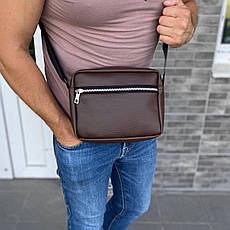 Коричнева сумка через плече Galaxy brown багато відділень, фото 2