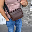 Коричнева сумка через плече Galaxy brown багато відділень, фото 7