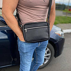 Чорна сумка через плече месенджер багато відділень Galaxy mw, фото 2