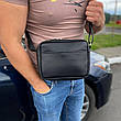 Чорна сумка через плече месенджер багато відділень Galaxy mw, фото 10