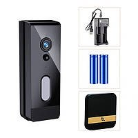 Бездротовий дверний водонепроникний відео-дзвінок IP65 Tuya 1080P Chamous DB09W Чорний