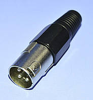 Штекер CANON (XLR) кабельный 3pin черный WTY0054A