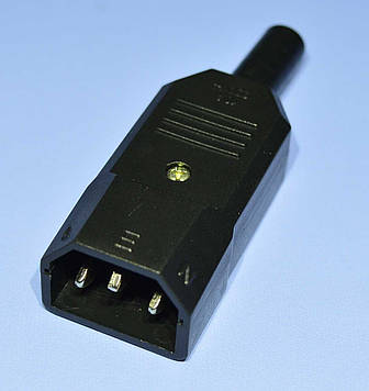 Штекер живлення АС (мережевий) 3pin кабельний, 1-0701