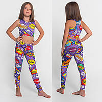 Спортивный костюм для девочки для танцев для гимнастики фиолетовый 34