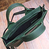 Шкіряна офісна сумка GS зеленого кольору, фото 5