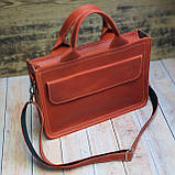 Шкіряна офісна сумка GS червоного кольору, фото 3