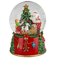 Фігурка сніжна куля Санта з дітьми 10х10х14 см 16016-042