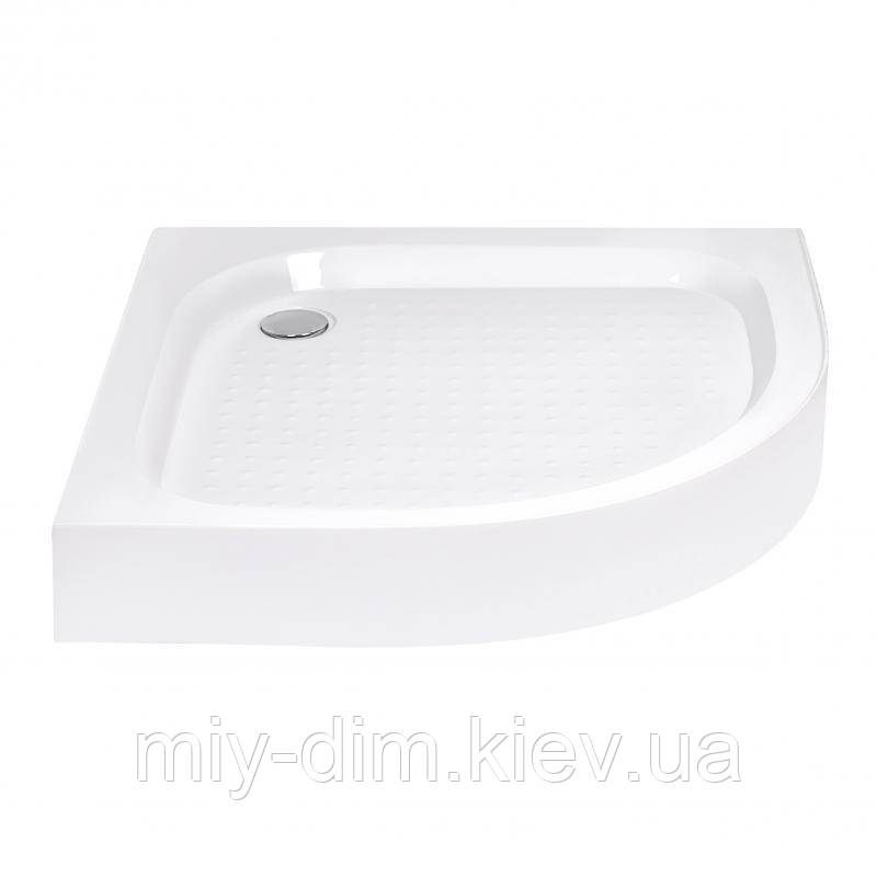 Душовий піддон Kapielka ST90x90x14 низький, напівкруглий, діаметр зливу 52 мм Lidz