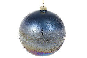 Ялинкова куля з покриттям лід, 12см, колір - діамантовий блюмарин NY15-058 ЗАЛИШОК