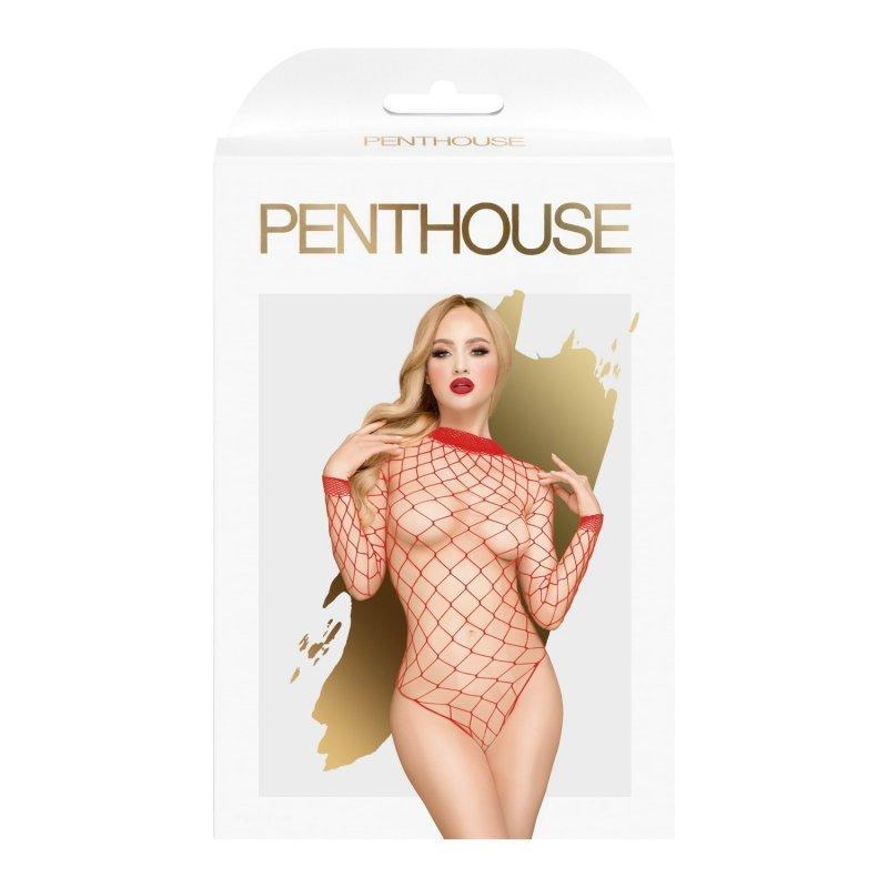 Боді у велику сітку Penthouse Scandalous red (XL)