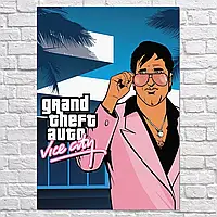 Плакат "Сонні Фореллі, Grand Theft Auto: Vice City, Sonny Forelli", 60×42см