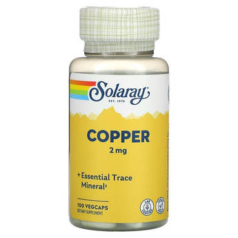 Solaray Copper 2 mg 100 капсул