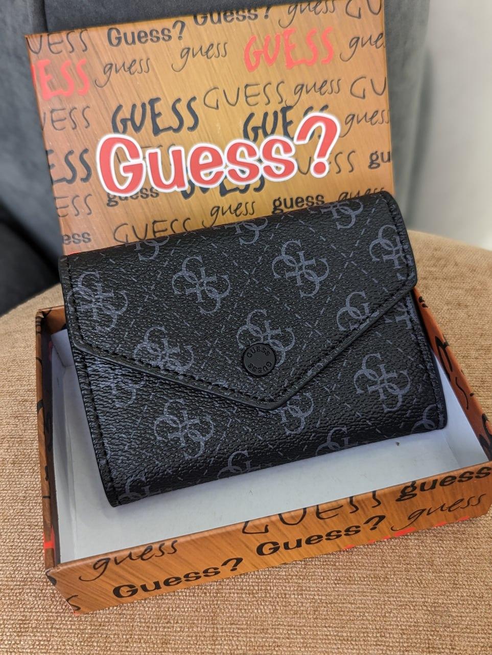 Гаманець Guess жіночий мінікнижка Гаманець Гесс чорний