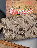Гаманець Guess жіночий мінікнижка Гаманець Гесс бежевий, фото 4