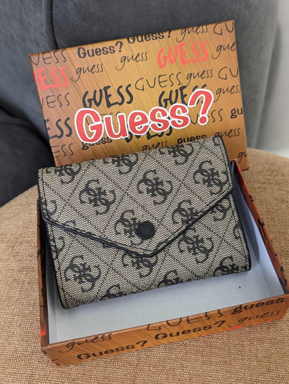Гаманець Guess жіночий мінікнижка Гаманець Гесс сірий