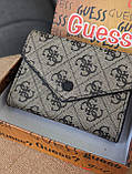 Гаманець Guess жіночий мінікнижка Гаманець Гесс сірий, фото 3
