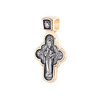 Серебряный крестик с позолотой Господь вседержитель. Икона Божией Матери Семистрельная 131453 GR, код: 6732513